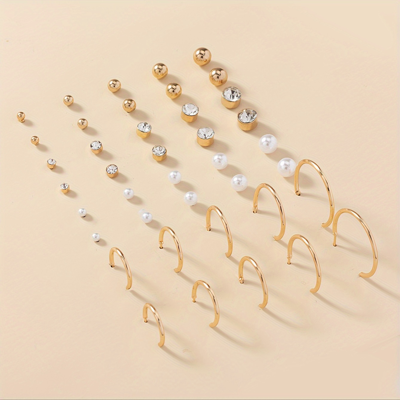 20 Pairs Pearl Ear Studs Women's Holiday Gift